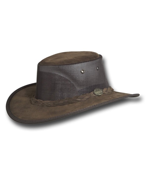 Barmah Hats Foldaway Cooler Leather Hat - Item 1068 - Royal Brown - C2117R248LN