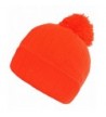 Simplicity Unisex Winter Beanie Hats with Pom- 100% Acrylic Many Colors - Orange - C011PGU9FB1