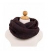 Two-Tone Winter Knit Warm Infinity Circle Scarf - Different Colors Available - Burgundy - CB11GQH8X1B