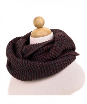 Two Tone Winter Infinity Circle Burgundy in Fashion Scarves