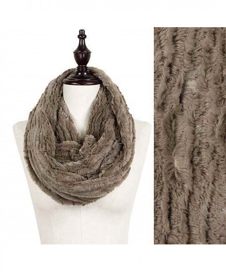 Stylesilove Faux Fur Womens Soft Infinity Scarf - Taupe - C9125FHACGF