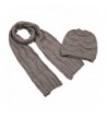 New Winter Warm Women Wool Hat/Scarf Set Women Knitted Hats Scarf Beige - Gray - CT11Q3F8F5Z