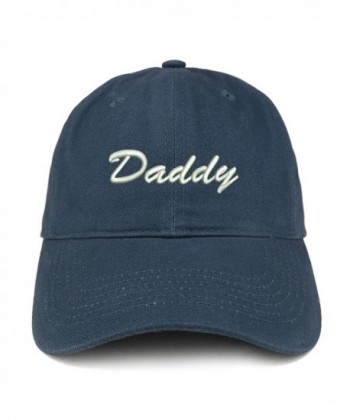 Trendy Apparel Shop Daddy Script Font Embroidered Low Profile Soft Cotton Baseball Cap - Navy - CF184UUCZIG