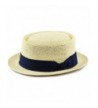 The Hat Depot Unisex Summer Paper Straw Short Brim Porkpie Hat - Natural - C017Y4SM6EK