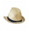 Colored Band Woven Straw Fedora