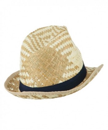 Colored Band Woven Straw Fedora in Men's Fedoras