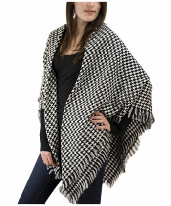 Modadorn Special Sale Check Houndstooth Woven Blanket Wrap Shawl - Blanket Black - C812H9ZAH9X