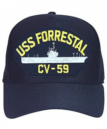 USS Forrestal CV-59 Baseball Cap. Navy Blue. Made in USA - C912O02287N