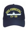 USS Forrestal CV-59 Baseball Cap. Navy Blue. Made in USA - C912O02287N