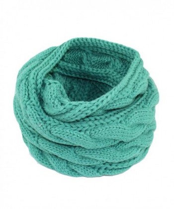 PUXIAN Unisex Chunky Oversized Knit Infinity Scarf Solid Colors Lightweight - Mint - CS12NS3A1WL