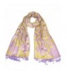 Lovarzi Women Floral and Polka Dots Pashmina Scarf - Ladies winter scarves - Golden & Purple - CK11I2DFS1F