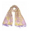 Lovarzi Women Floral and Polka Dots Pashmina Scarf - Ladies winter scarves - Golden & Purple - CK11I2DFS1F