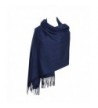 100% Lambswool Women Large Scarf Shawl Wraps Solid Color Thicken Type 78"x 28" - Navy Blue - CR186ZWI2DI