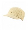 David & Young Unisex Cotton Distressed Patch Summer Waffle Cadet Castro Military Cap Hat - Beige - CP11VDF31TP