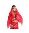 ESHOO Women Girls Chiffon Belly Dance Head Shawl Scarf Lady Dance Costume Headpiece - Red a - C812ODA4ZN4