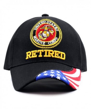 THE HAT DEPOT Military Licensed 3D Embroidered Retired Cap Hat - Black-marine - CQ189Q2CIQT