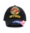 THE HAT DEPOT Military Licensed 3D Embroidered Retired Cap Hat - Black-marine - CQ189Q2CIQT