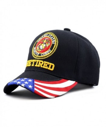 HAT DEPOT Military Embroidered Black Marine