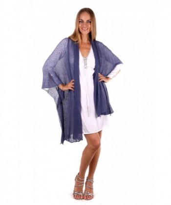 FrejaDesigns Women's Solid Knit Long Sleeve Maxi Cardigan- Casual Open Front Stretchable Long Jacket - Dark Blue - CC182E62ZC8