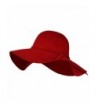 100% Wool Felt Winter Floppy Hat w/ Wide Brim - Vintage Boho Bowler Fedora - Red - CK186GQESZ6
