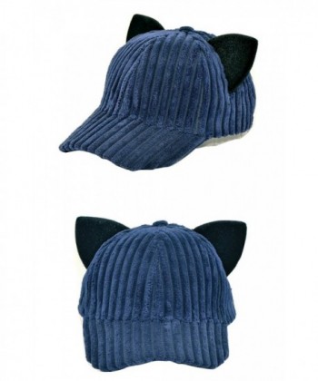 SJX Men Women Large Big Ear Mouse Cat Character Baseball Hat adjustment Cap Woll Hat - Cat Cap Navy - CH18C9QEY9N