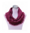 Lucky Leaf Women Winter Thick Knitted Woolen Yarn Infinity Scarf Circle Loop Scarves - Burgundy - C0185YQ08A5