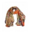 Malloom Fashionable Women Girl Chiffon Printed Chiffon Long Soft Scarf Shawl ... - Orange - C0129IVBFYX