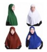 GladThink 4 X Full Cover Womens Muslim Hijab Caps Islamic Scarfs - Armygreen+coffee+w+blue - C212LP5JF33