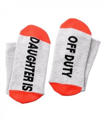Funny Knitting Word Off Duty Socks Novelty Cotton Crew Socks Gift for Women - Daughter is Off Duty - CT189XEMTW5