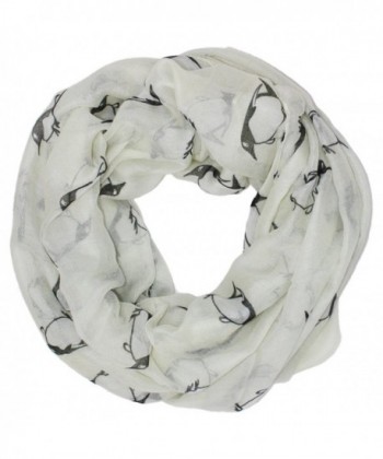 Ted and Jack - Happy Penguin Whimsical Print Infinity Scarf - White - CR123Y4EV4V