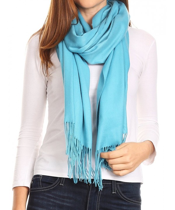 Sakkas Iris Warm Super Soft Cashmere Feel Pashmina Shawl / Scarf with Fringes - Turq - CN185QIWL05