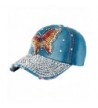 Highpot Women Fashion Rhinestone Butterfly Denim Baseball Cap Snapback Hat - B - CB182L906DL