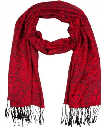 Sakkas Damask Pashmina Scarf / Stole / Wrap / Shawl - Scarlet Red - CM11JHIMRGN