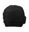 Simplicity Women's Winter Hand Knitted Beanie Newsboy Hat with Visor - 1128_black - CI110T3Z9DX