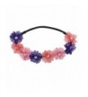 Lux Accessories Pink Peach Purple Crystal Floral Elastic Headwrap Headband - Pink Peach - CS12NDWCOY4