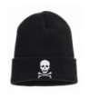 La Vogue Men Women Skull Crossbones Knit Cap Crochet Beanie Skull Hat - Black - CC12N0E4OQU