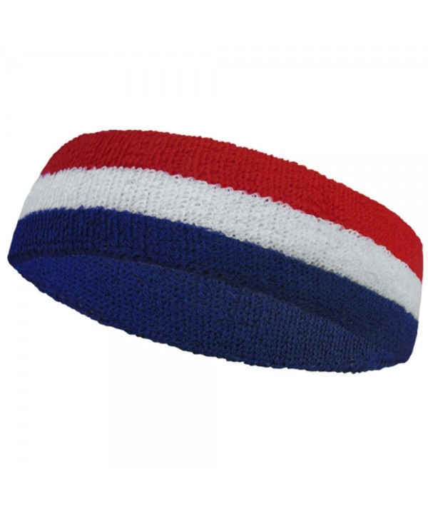 3 Striped Large Thick Wide Basketball Headband pro[1 Piece] Blue ...