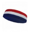 Couver 3 Striped Large Thick Wide Basketball Headband pro[1 Piece] - Blue / White / Red - CE11VC8APUP