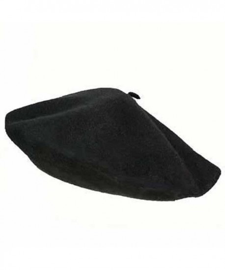 Luxury Divas Traditional Black Wool Tami Beret Cap Hat - CC111OSXXOT
