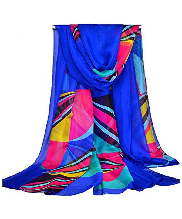 TopSeller Sexy Womens Chiffon Bikini Summer Beach Swimwear Sarong Wrap Cover Dress Scarf Pareo - Blue - CT17XHXLUZQ