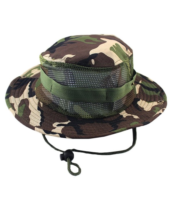 Sawadikaa Outdoor Boonie Hat Summer Sun Protect Caps Fishing Hats Mesh Bucket Hat - G - C11824R4QW3