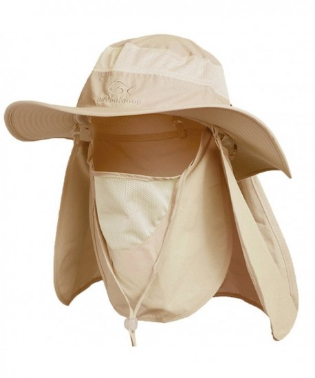 Ddyoutdoor 07-281 Fashion Summer Outdoor Sun Protection Fishing Cap Neck Face Flap Hat Wide Brim - Khaki - CK11NEMEYP5