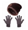 HindaWi Womens Slouchy Beanie Gloves Set Skull Cap Touch Screen Mittens Winter Hat - _Hat+ Gloves (Brown) - CO189WC4975