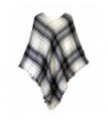 Le Nom Soft Plaid Poncho - Navy - CW12O4TR428