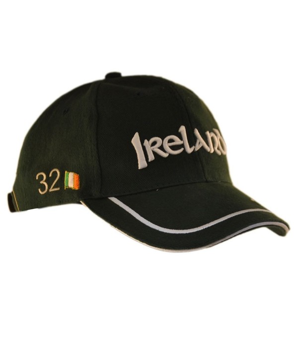 Carrolls Irish Gifts Baseball Cap With Ireland 32 Lettering and White Piping Detail- Green Colour - CG11ZF0TNBT