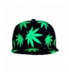 Marijuana Hat Snapback Weed Leaf Baseball Cap Headwear Cannabis Adjustable - Green - C412LO13LGF