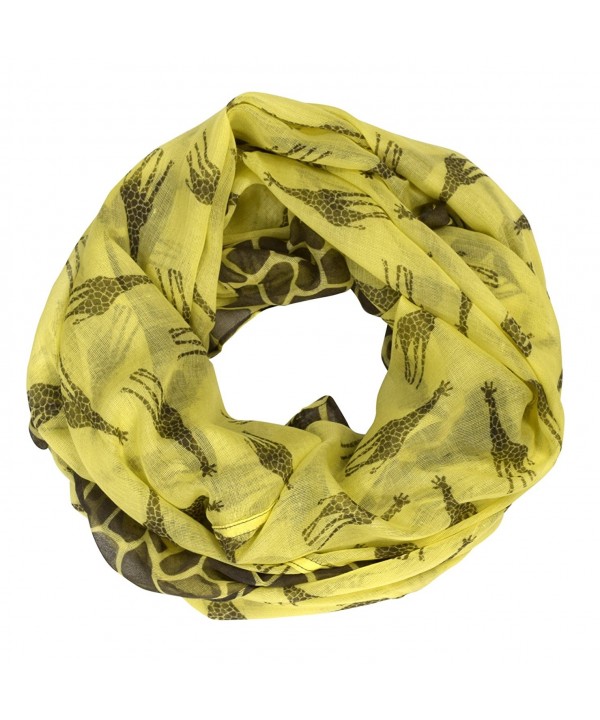 Peach Couture Retro Neon Animal Print Infinity Loop Scarf - Light Yellow - CM1862R36EW