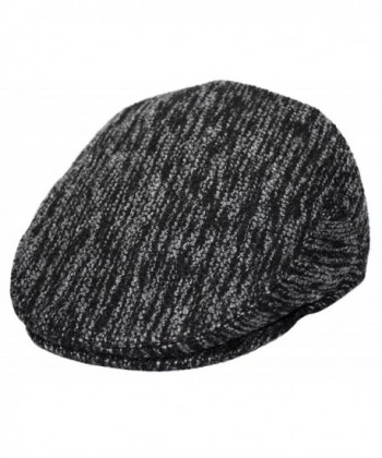 Men's Classic Newsboy Cap- Flat Ivy Hat- Snap Brim Herringbone Tweed Cap - Dk.gray Tweed2066 - CZ186XZEZCA