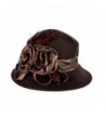 Womens Elegant Cloche Bucket Floral Brown