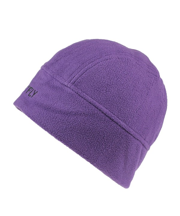 Connectyle Fleece Skull Cap Warm Winter Beanie Hats with Moisture Wicking Lining - Purple - CG12MYAHKVK